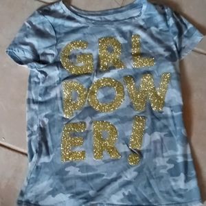 Girl Power gray camouflage tshirt